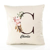 Housse de Coussin Premium Charlie Lettre - Coton Canvas Fairtrade Beige Idée Cadeau Décoration Canapé