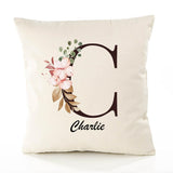 Housse de Coussin Premium Charlie Lettre - Coton Canvas Fairtrade Beige Idée Cadeau Décoration Canapé