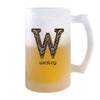 Verre à Bière Wesley Lettre Viking | Chope de Bière Pinte | Idée Cadeau Prénom Motard Jeux de Rôle Vidéo Anniversaire Papa Collègue Départ Retraite Noël
