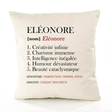 Housse de Coussin Premium Eléonore Définition - Coton Canvas Fairtrade Beige Idée Cadeau Décoration Canapé