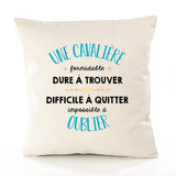Housse de Coussin Premium Une Cavalière Formidable - Coton Canvas Fairtrade Beige Idée Cadeau Décoration Canapé