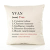 Housse de Coussin Premium Yvan Définition - Coton Canvas Fairtrade Beige Idée Cadeau Décoration Canapé