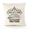 Housse de Coussin Premium toiletteuse Grand cru - Coton Canvas Fairtrade Beige Idée Cadeau Décoration Canapé