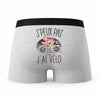 Caleçon Cyclisme Velo - Humour Boxer Gris Idée Cadeau Passion