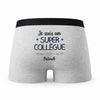 Caleçon Patrick Un Super Collègue - Humour Boxer Gris Idée Cadeau