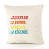 Housse de Coussin Premium Jacqueline la Déesse la Légende Vintage - Coton Canvas Fairtrade Beige Idée Cadeau Décoration Canapé 40x40