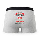 Caleçon Parrains Docteur - Humour Boxer Gris Idée Cadeau Fête des Pères