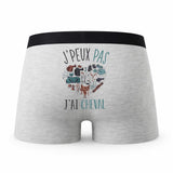 Caleçon Cheval - Humour Boxer Gris Idée Cadeau