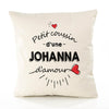 Housse de Coussin Premium Johanna d'amour - Coton Canvas Fairtrade Beige Idée Cadeau Décoration Canapé 40x40