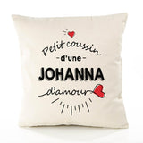Housse de Coussin Premium Johanna d'amour - Coton Canvas Fairtrade Beige Idée Cadeau Décoration Canapé 40x40