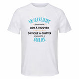 Maillot de Sport Homme pour Un Secretaire Formidable Blanc - T-Shirt Respirant Polyester Manches Courtes - Cadeau Sportif Anniversaire Noël Fête des Pères