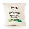 Housse de Coussin Premium Merci Marchand Inoubliable - Coton Canvas Fairtrade Beige Idée Cadeau Décoration Canapé