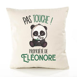 Housse de Coussin Premium Eleonore Pas Touche Panda - Coton Canvas Fairtrade Beige Idée Cadeau Décoration Canapé 40x40