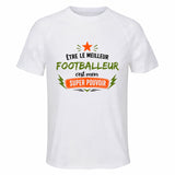 Maillot de Sport Homme Meilleur Footballeur Super Pouvoir Cadeau Anniversaire Noël Fête des Pères T-Shirt Respirant Polyester