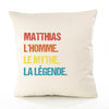 Housse de Coussin Premium Matthias Mythe Légende Vintage - Coton Canvas Fairtrade Beige Idée Cadeau Décoration Canapé