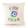 Housse de Coussin Premium Futsal - Coton Canvas Fairtrade Beige Idée Cadeau Décoration Canapé