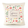 Housse de Coussin Femme Sylviane d'amour Motif Floral déco Salon canapé Chambre Cadeau Femme Anniversaire noël Coussin décoratif Motif Floral