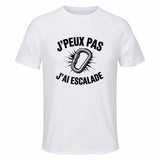 Maillot de Sport Homme Escalade J'peux Pas - T-Shirt Respirant Polyester Manches Courtes - Cadeau Sportif Anniversaire Noël Fête des Pères