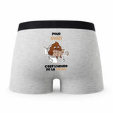 Caleçon pour Soan Heure de la Pause - Humour Boxer Gris Idée Cadeau