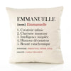 Housse de Coussin Premium Emmanuelle Définition - Coton Canvas Fairtrade Beige Idée Cadeau Décoration Canapé