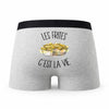 Caleçon Frites - Humour Boxer Gris Passion Idée Cadeau