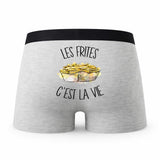 Caleçon Frites - Humour Boxer Gris Passion Idée Cadeau