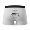 Caleçon Juliette d'amour - Humour Boxer Gris Idée Cadeau