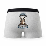 Caleçon Martial Panda Grain - Humour Boxer Gris Idée Cadeau