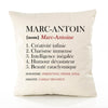 Housse de Coussin Premium Marc-Antoine Définition - Coton Canvas Fairtrade Beige Idée Cadeau Décoration Canapé