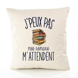 Housse de Coussin Premium Roman Lire Version Blanc - Coton Canvas Fairtrade Beige Idée Cadeau Décoration Canapé