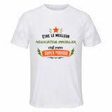 Maillot de Sport Homme Meilleur Negociateur Immobilier Super Pouvoir Cadeau Anniversaire Noël Fête des Pères T-Shirt Respirant Polyester