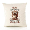 Housse de Coussin Premium Héloïse Chouette Grain - Coton Canvas Fairtrade Beige Idée Cadeau Décoration Canapé 40x40