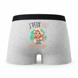 Caleçon Blonde - Humour Boxer Gris Idée Cadeau Passion