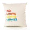 Housse de Coussin Premium Maïa la Déesse la Légende Vintage - Coton Canvas Fairtrade Beige Idée Cadeau Décoration Canapé