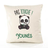Housse de Coussin Premium Younes Pas Touche Panda - Coton Canvas Fairtrade Beige Idée Cadeau Décoration Canapé 40x40