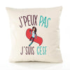 Housse de Coussin Premium cesf Version Blanc - Coton Canvas Fairtrade Beige Idée Cadeau Décoration Canapé