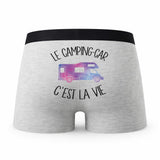 Caleçon Camping Car - Humour Boxer Gris Passion Idée Cadeau