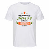Maillot de Sport Homme Meilleur Jean-Loup Super Pouvoir Cadeau Anniversaire Noël Fête des Pères T-Shirt Respirant Polyester