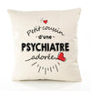 Housse de Coussin Premium Psychiatre d'amour - Coton Canvas Fairtrade Beige Idée Cadeau Décoration Canapé 40x40