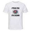 Maillot de Sport Homme Casino J'peux Pas - T-Shirt Respirant Polyester Manches Courtes - Cadeau Sportif Anniversaire Noël Fête des Pères