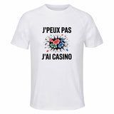 Maillot de Sport Homme Casino J'peux Pas - T-Shirt Respirant Polyester Manches Courtes - Cadeau Sportif Anniversaire Noël Fête des Pères