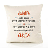 Housse de Coussin Premium Un Ayden Aussi génial - Coton Canvas Fairtrade Beige Idée Cadeau Décoration Canapé