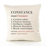 Housse de Coussin Premium Constance Définition - Coton Canvas Fairtrade Beige Idée Cadeau Décoration Canapé