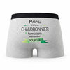 Caleçon Merci Chaudronnier Inoubliable - Humour Boxer Gris Idée Cadeau