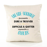 Housse de Coussin Premium Une Aide-Soignante Formidable - Coton Canvas Fairtrade Beige Idée Cadeau Décoration Canapé