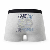 Caleçon Programmeur Programming Programmer - Humour Boxer Gris Idée Cadeau Passion