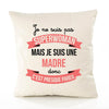 Housse de Coussin Premium Madre Superwomen - Coton Canvas Fairtrade Beige Idée Cadeau Décoration Canapé