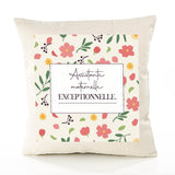 Housse de Coussin Femme Assistante Maternelle exceptionnelle Motif Floral déco Salon canapé Chambre Cadeau Femme Anniversaire noël Coussin décoratif Motif Floral