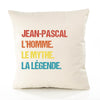 Housse de Coussin Premium Jean-Pascal Mythe Légende Vintage - Coton Canvas Fairtrade Beige Idée Cadeau Décoration Canapé 40x40