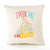 Housse de Coussin Premium Quad Version Blanc - Coton Canvas Fairtrade Beige Idée Cadeau Décoration Canapé